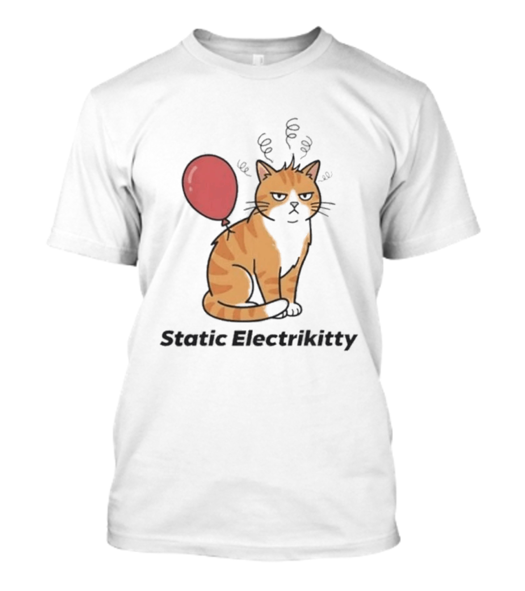 Static Electrikitty Cat With Balloon And Static Electricity T-Shirt