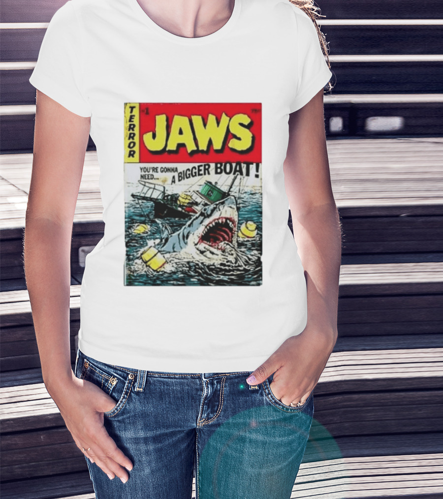 Terror Jaws Comic Cover You're Gonna Need A Bigger Boat T-Shirt