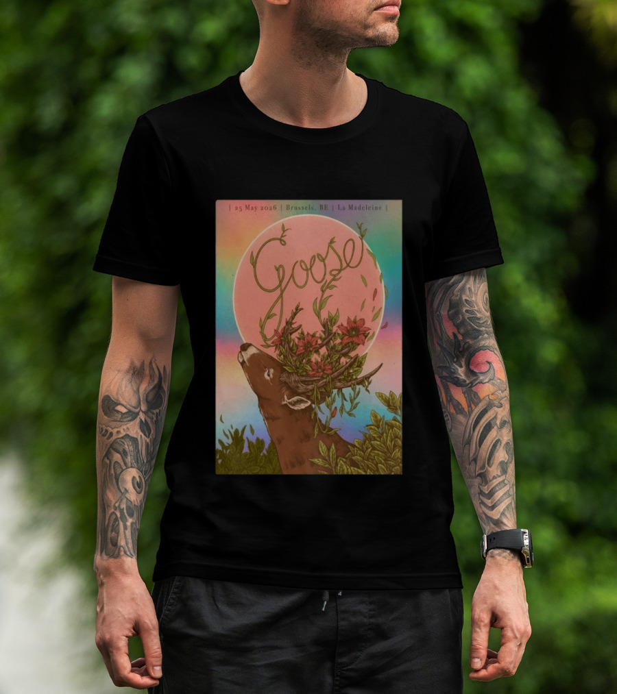 Goose Brussels BE La Madeleine May 25 2026 Deer With Blossoms T-Shirt