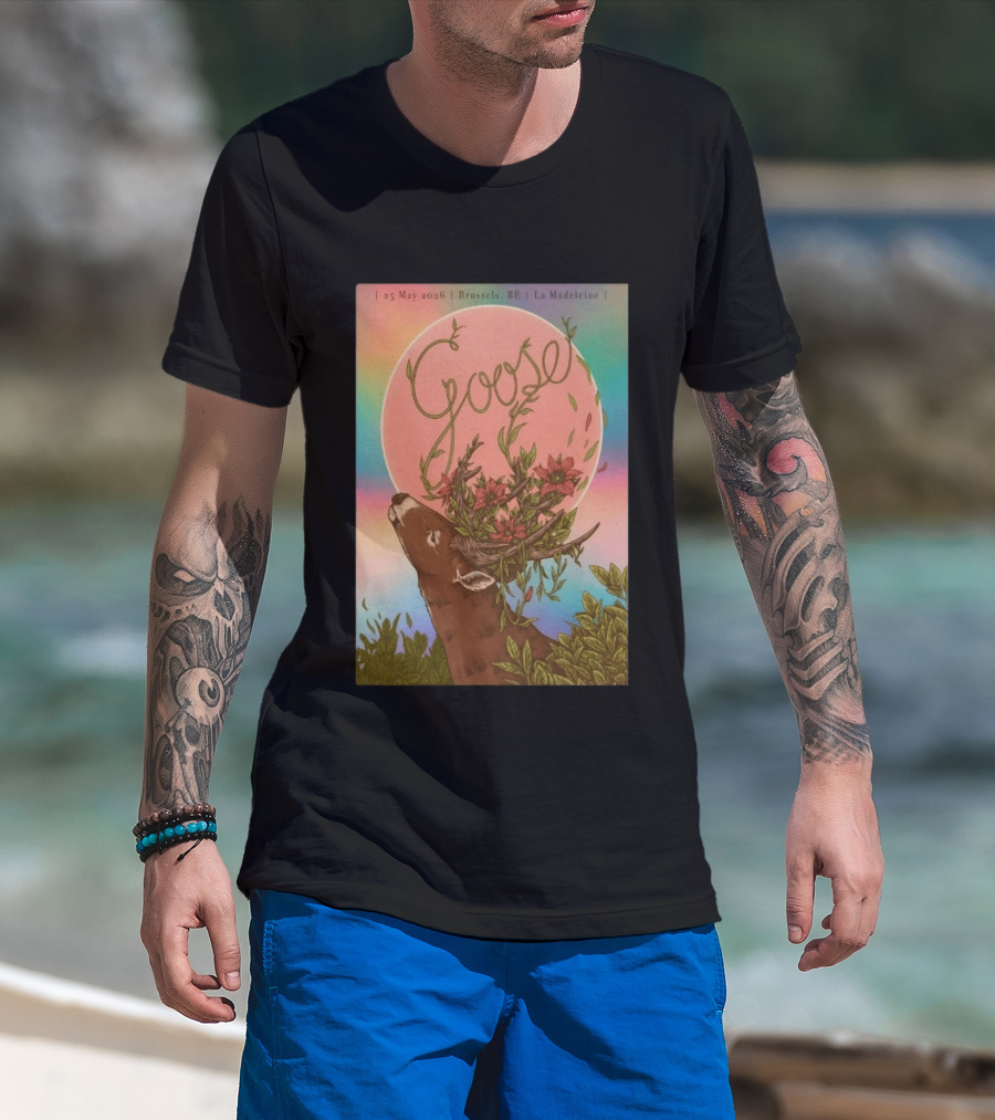 Goose Brussels BE La Madeleine May 25 2026 Deer With Blossoms T-Shirt