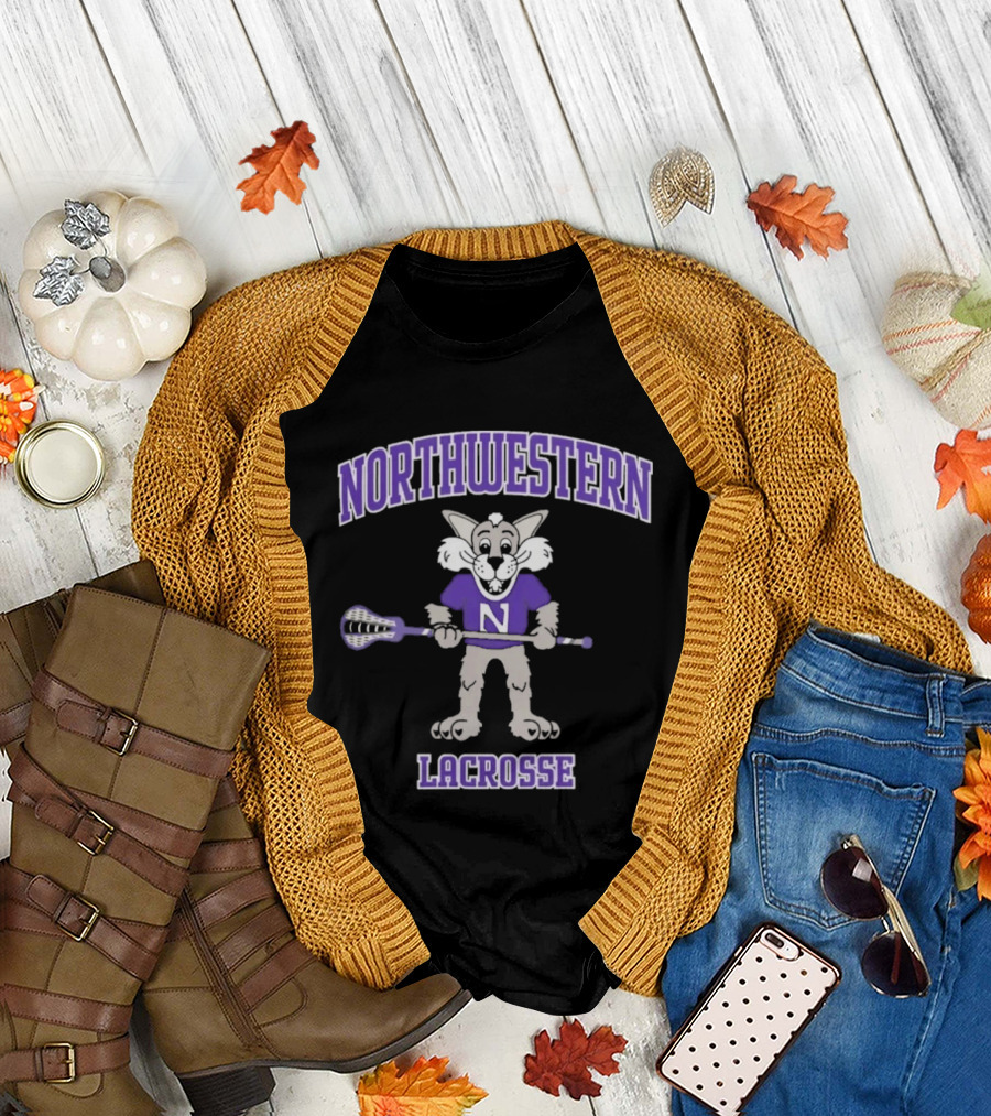 Northwestern Wildcats Willie Mascot Lacrosse T-Shirt