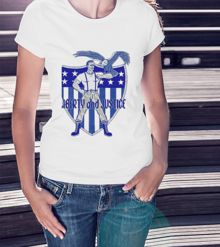 Liberty And Justice Eagle Shield Patriotic T-Shirt