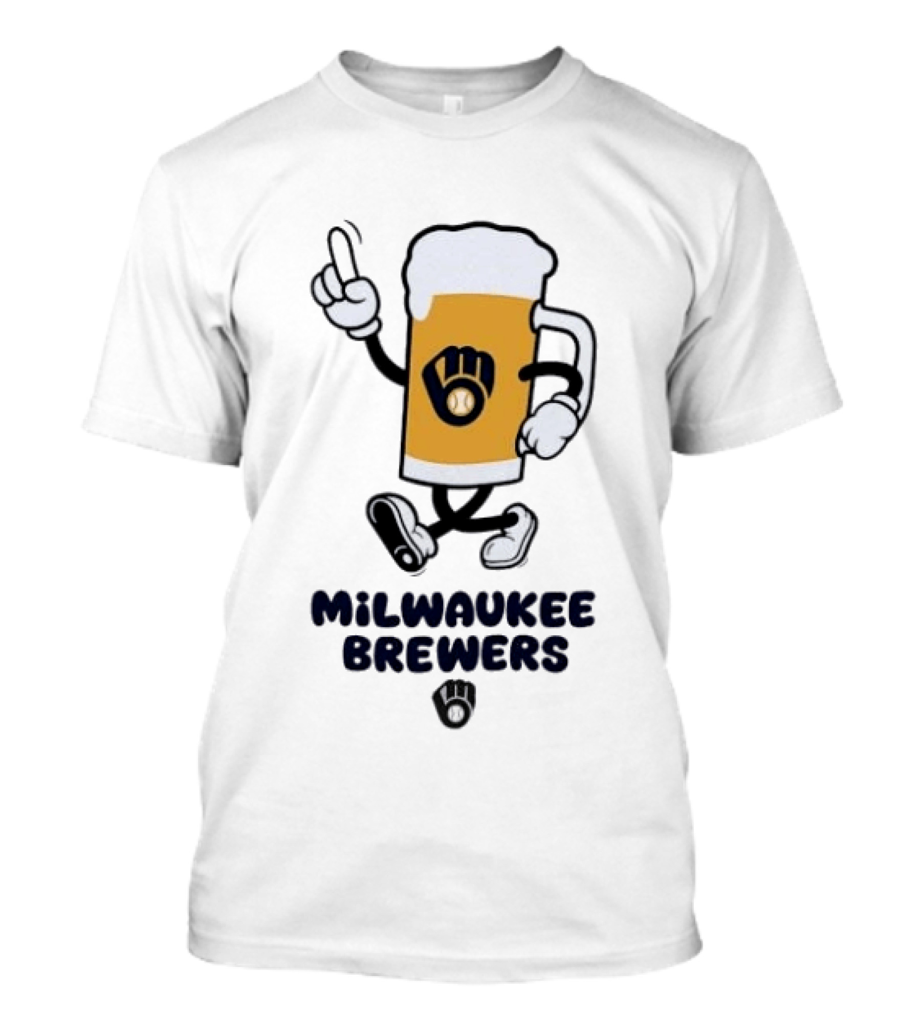 Milwaukee Brewers Beer Mascot Running Cartoon T-Shirt