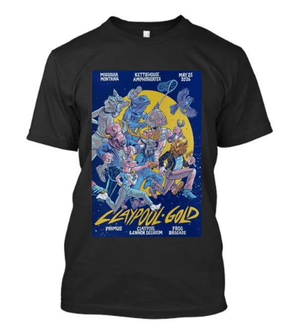 Missoula Montana KettleHouse Amphitheater May 25 2026 Claypool Lennon Delirium Frog Brigade Primus T-Shirt