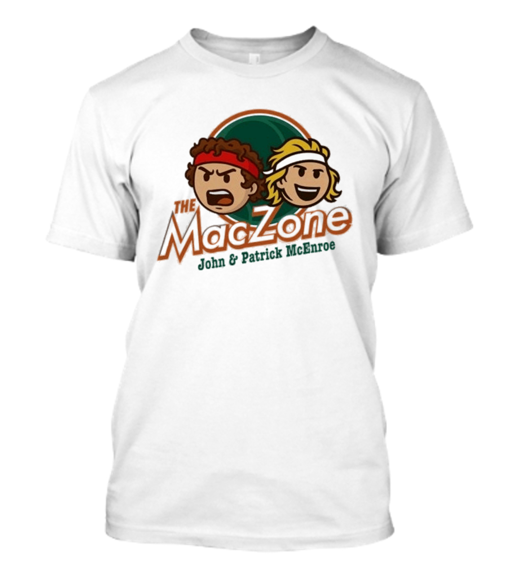 The MacZone John & Patrick McEnroe Cartoon Faces T-Shirt