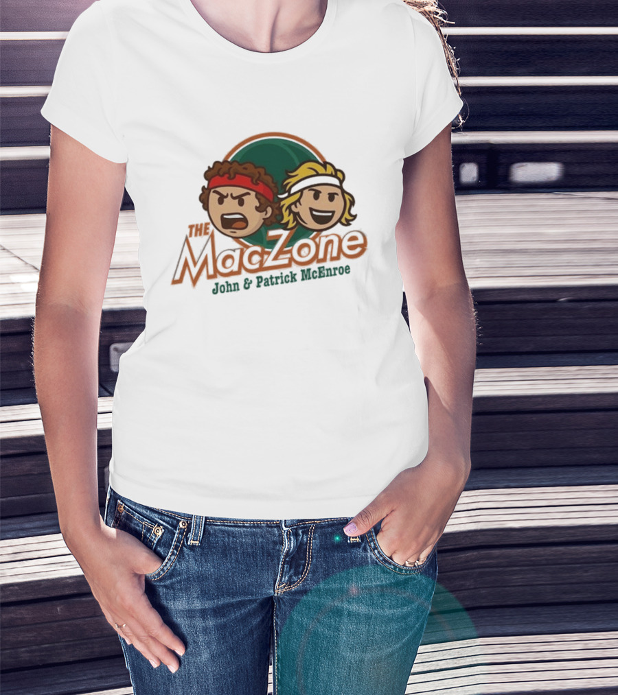 The MacZone John & Patrick McEnroe Cartoon Faces T-Shirt