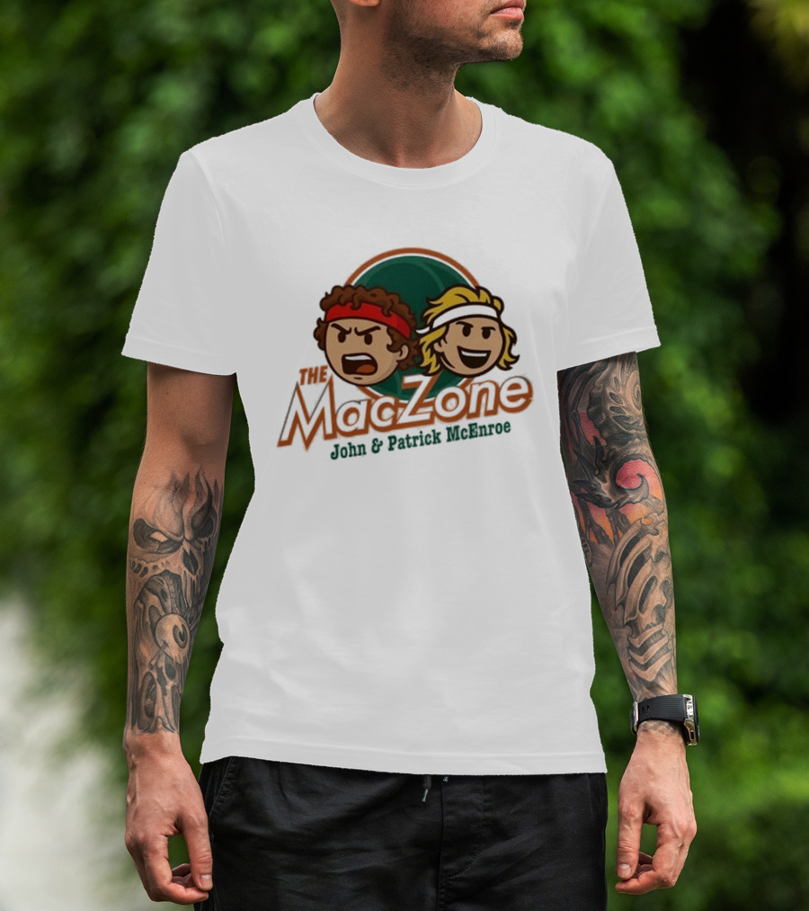 The MacZone John & Patrick McEnroe Cartoon Faces T-Shirt