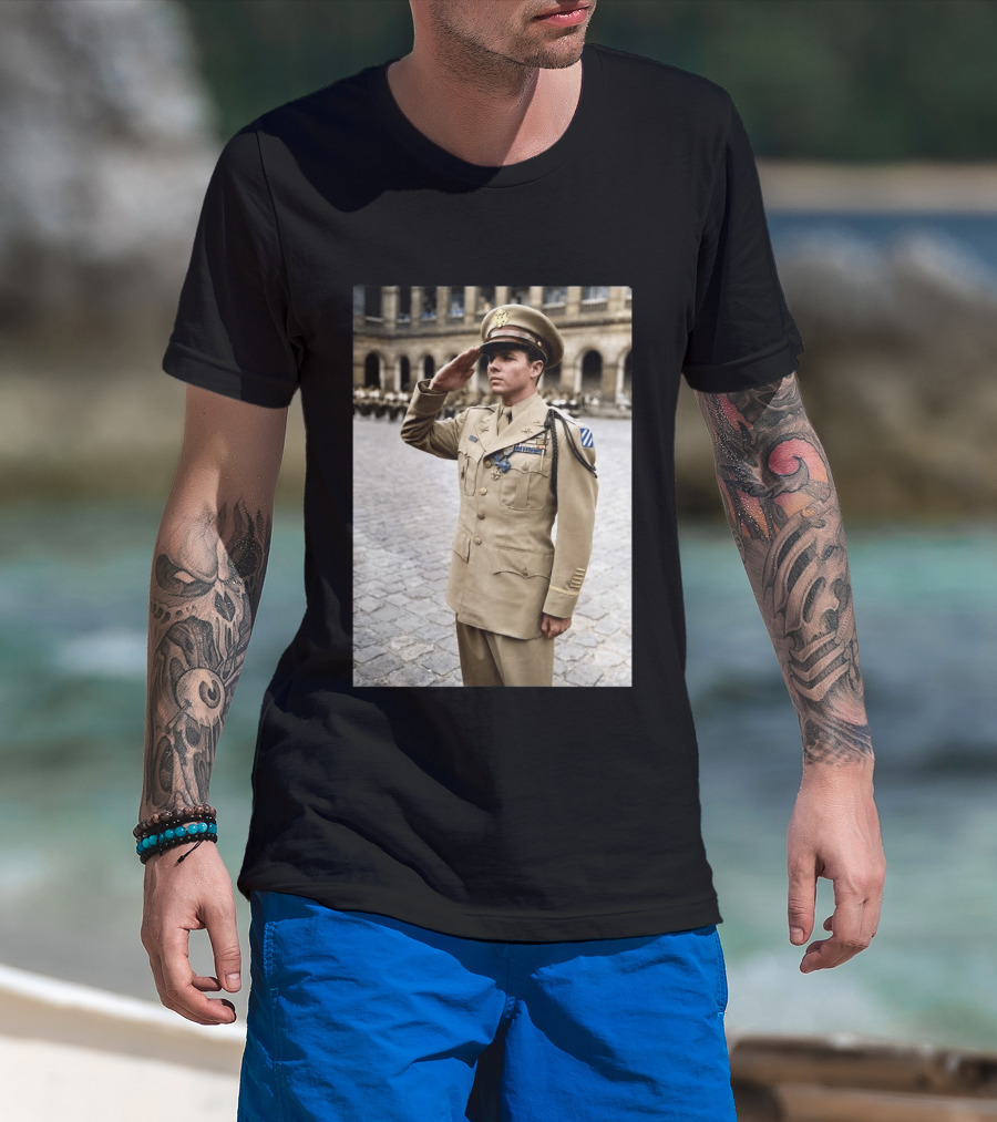 Audie Murphy The Boy Who Wouldn't Die May 28 1971 Plane Crash Hero 45 T-Shirt