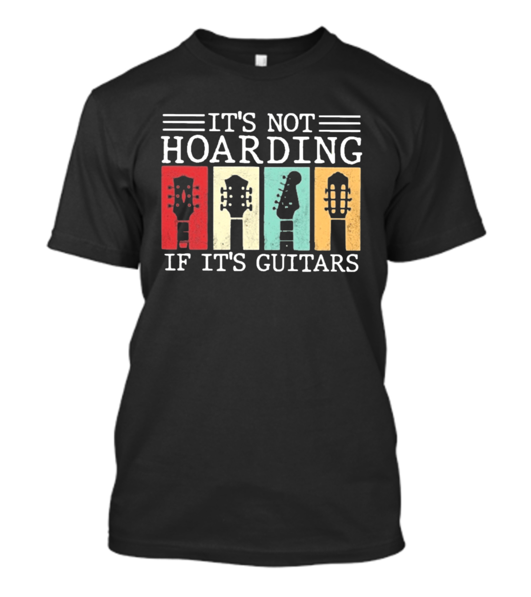 It's Not Hoarding If It's Guitars Headstock Collage T-Shirt