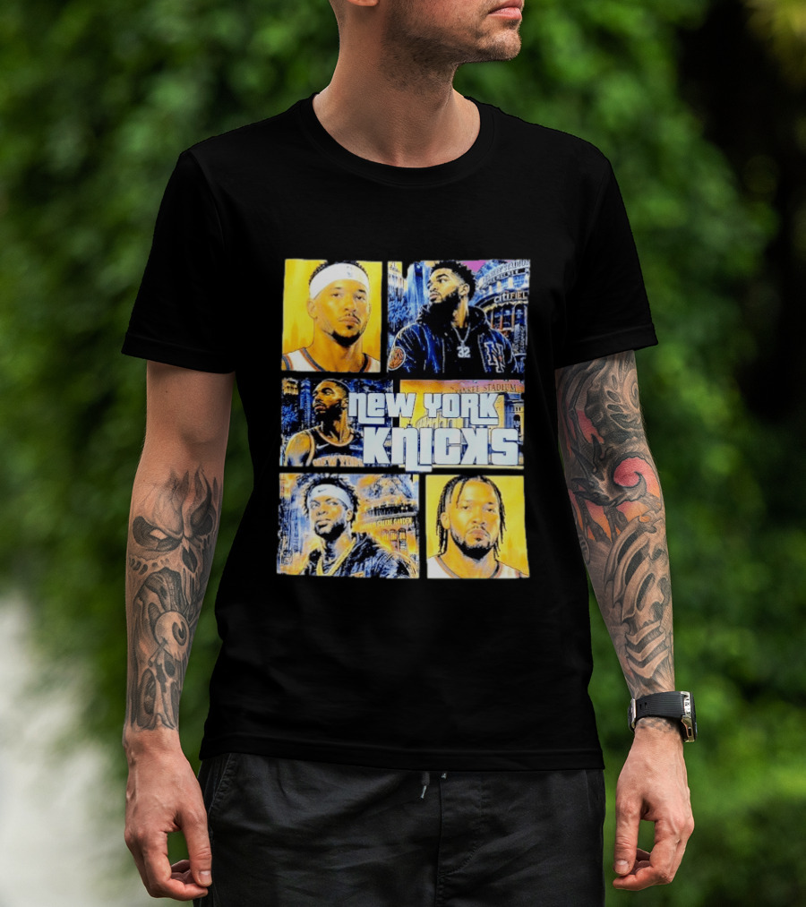 New York Knicks Yankee Stadium Cuffel Street Basketball Collaboration T-Shirt