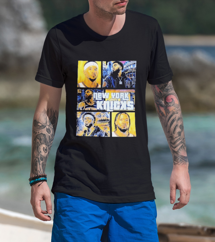New York Knicks Yankee Stadium Cuffel Street Basketball Collaboration T-Shirt