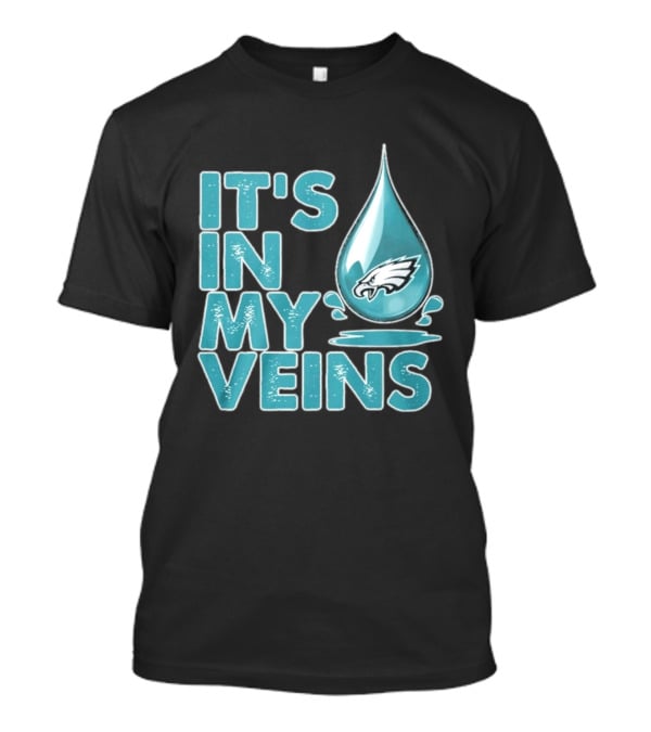 Philadelphia Eagles It's In My Veins Dripping Logo Fan Pride T-Shirt