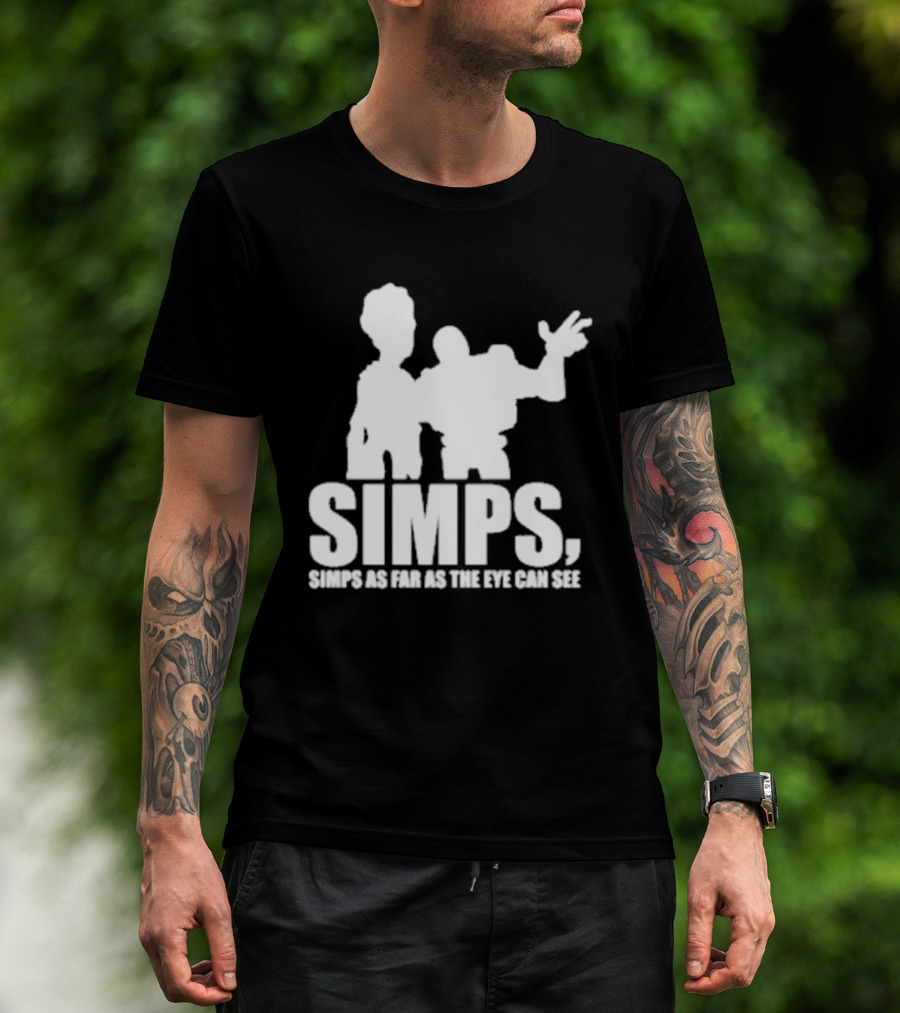 Simps Simps As Far As The Eye Can See Duo Silhouette Pop Culture Mashup T-Shirt