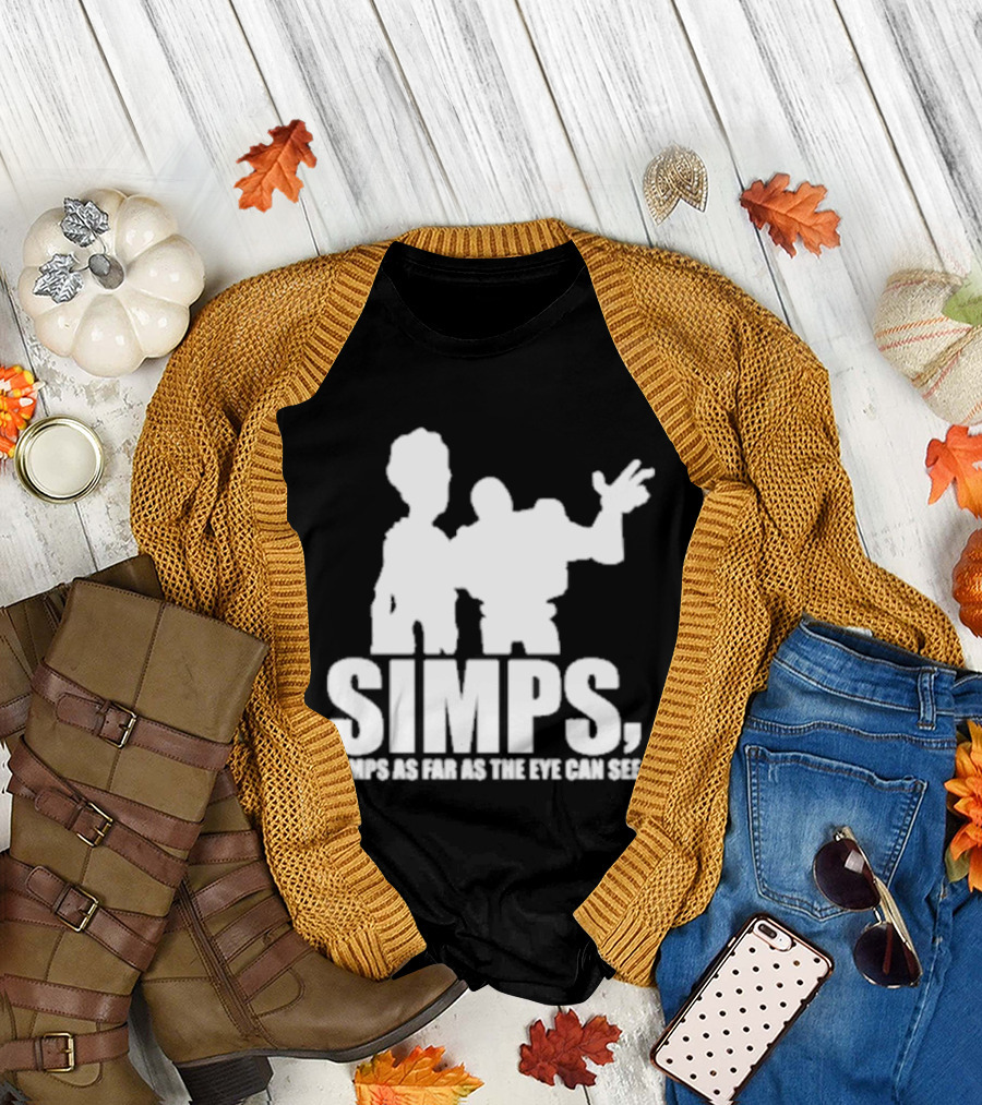 Simps Simps As Far As The Eye Can See Duo Silhouette Pop Culture Mashup T-Shirt