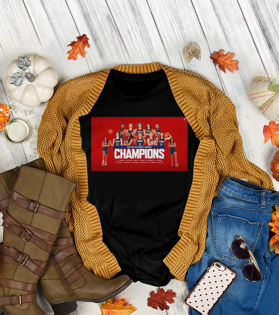 2026 FIBA U18 Women's AmeriCup Champions USA Victory Over Canada 90 72 for 12th Gold T-Shirt