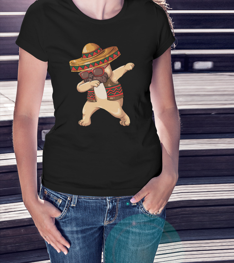 Cinco De Mayo Fiesta Dabbing Pug Dog Dab Boys Celebrating T-Shirt