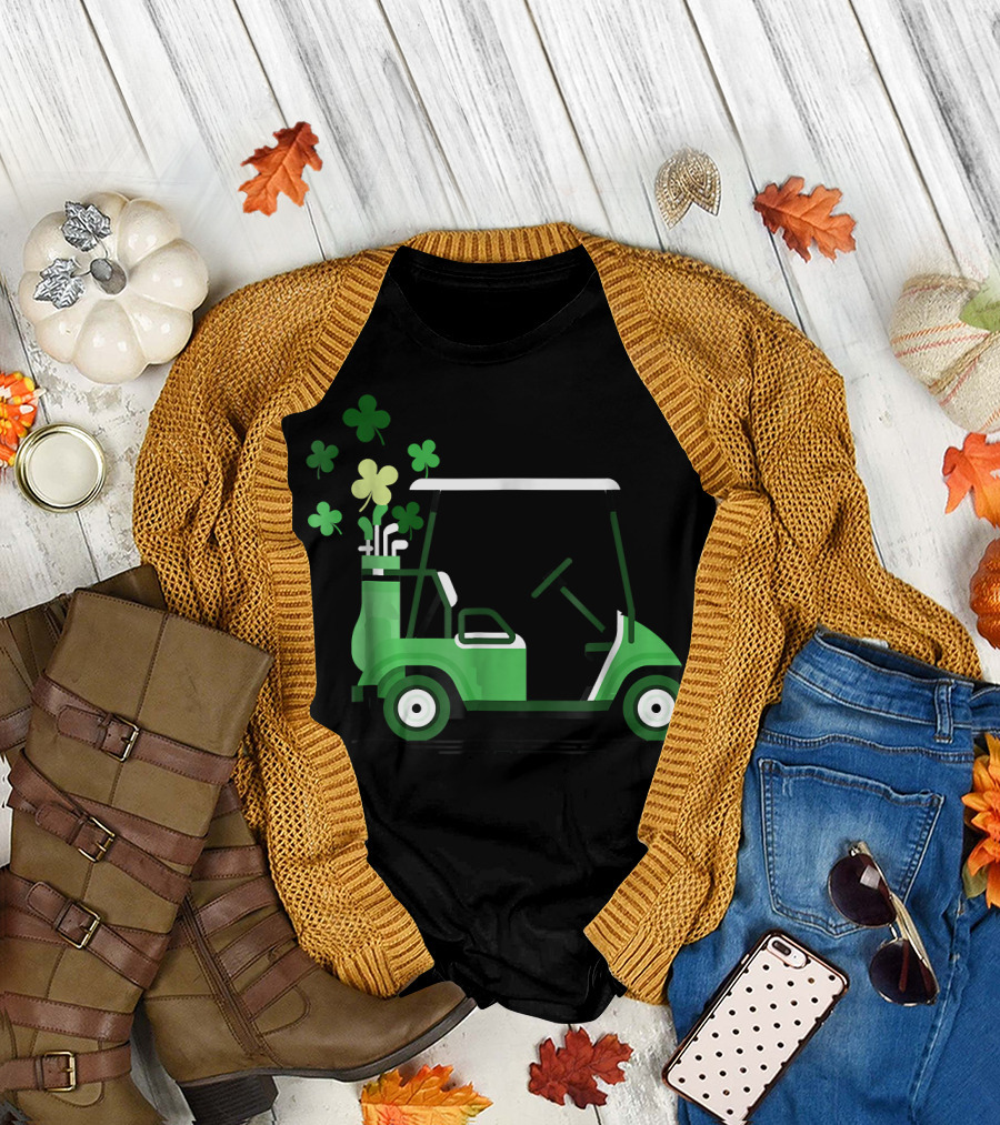 Golf Cart Shamrock Happiness T-Shirt
