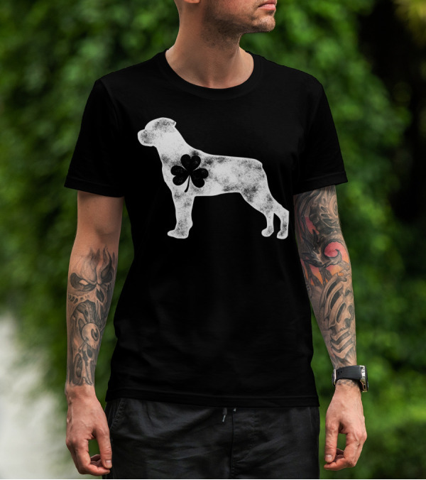 Rottweiler Shamrock St Patricks Day Dog Lover Men T-Shirt