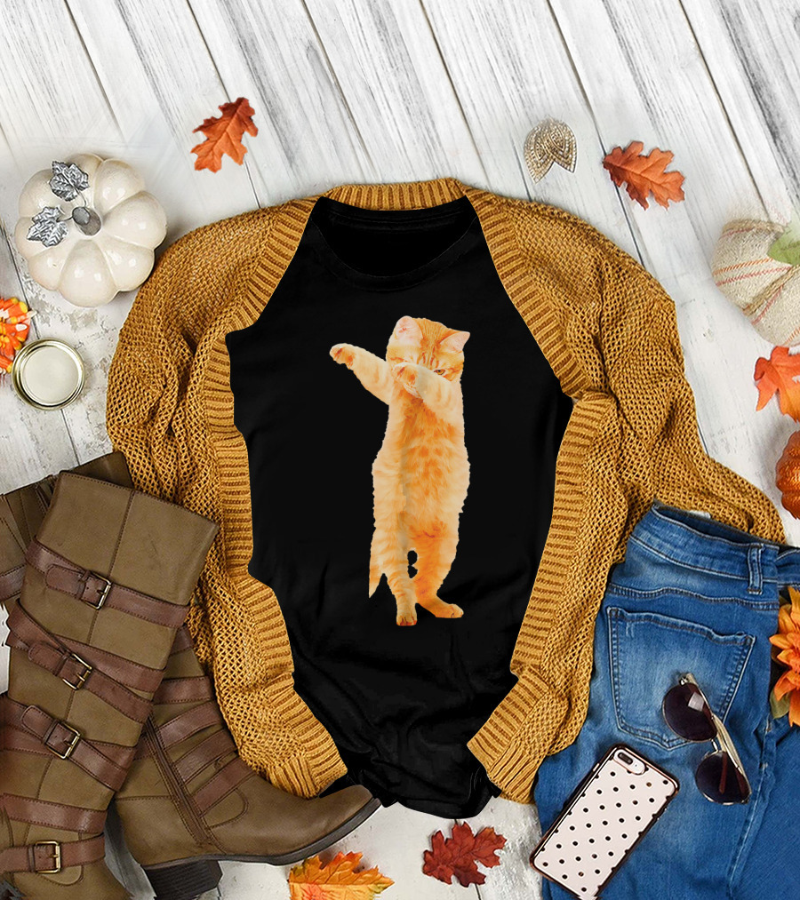 Dabbing Cat Kitten Funny Dab Dance Kitty Pose T-Shirt