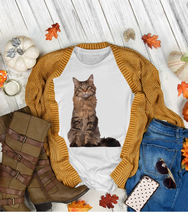 Maine Coon Cat Maine Coon Body Realistic Feline T-Shirt