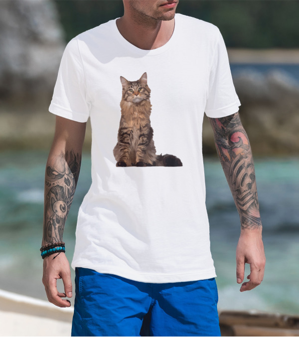 Maine Coon Cat Maine Coon Body Realistic Feline T-Shirt