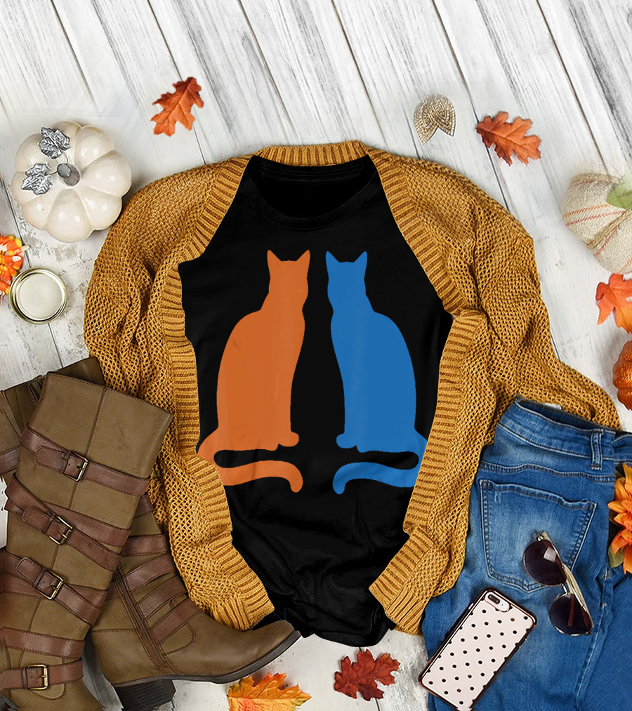Surviving Cat Support Animals Silhouette Duo T-Shirt