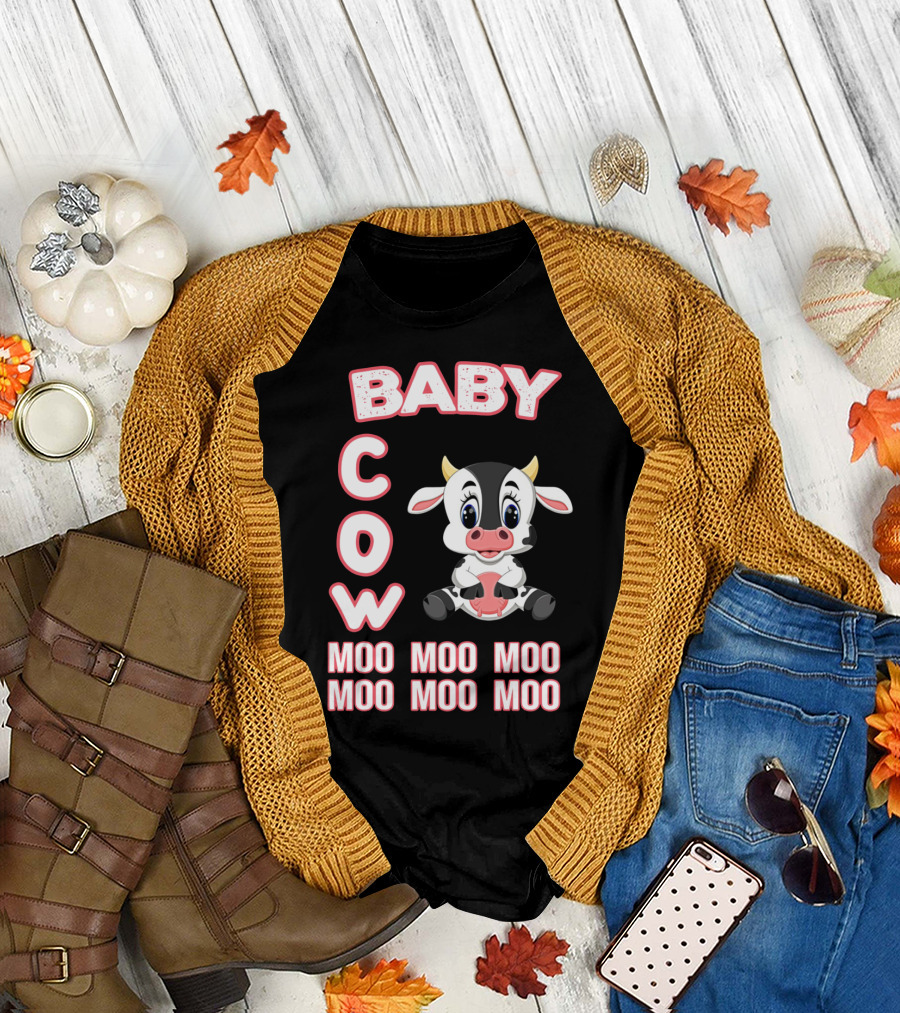 Baby COW Moo Moo Moo Moo Moo Moo Cute Cartoon T-Shirt