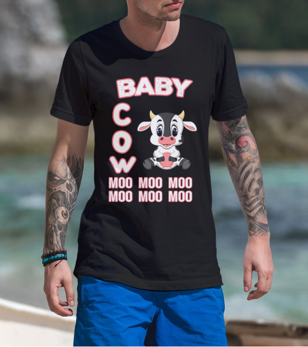 Baby COW Moo Moo Moo Moo Moo Moo Cute Cartoon T-Shirt