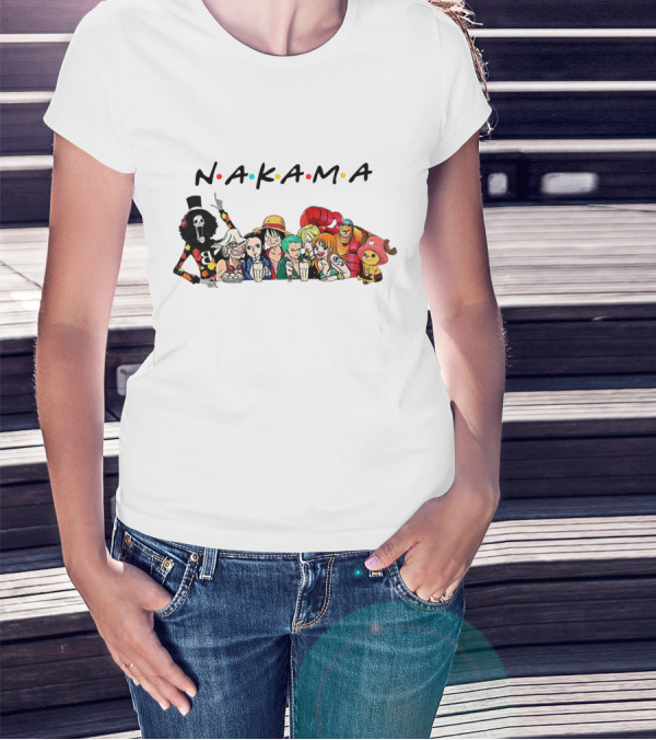 Nakama One Piece Friends Tv Show Parody Characters T-Shirt