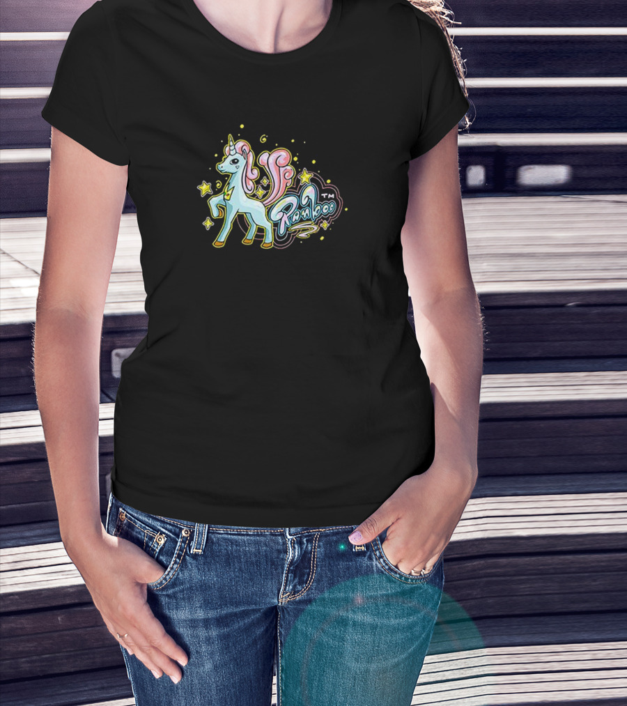 Ranboofashion Unicorn With Stars And Pastel Colors T-Shirt
