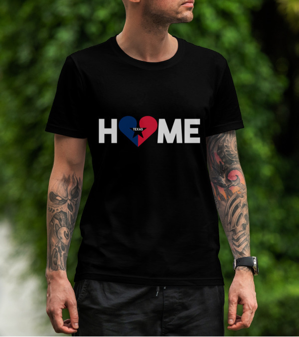 ANC Texas Home I Love Texas Its My Home Distressed Texas Home State Heart T-Shirt