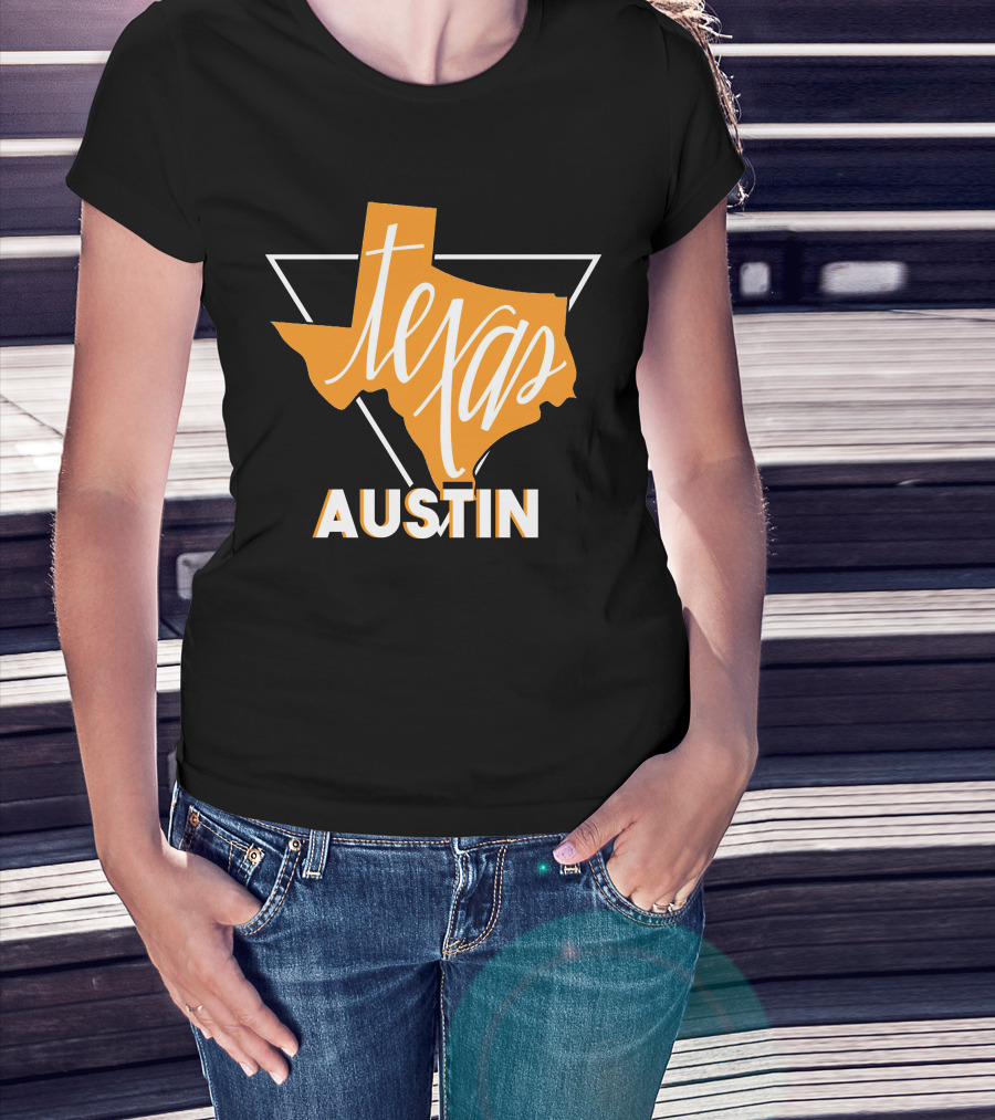 Texas Map Austin Vintage Triangle T-Shirt