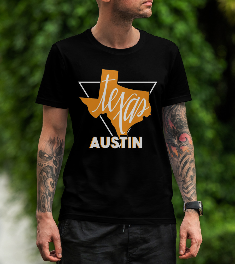 Texas Map Austin Vintage Triangle T-Shirt