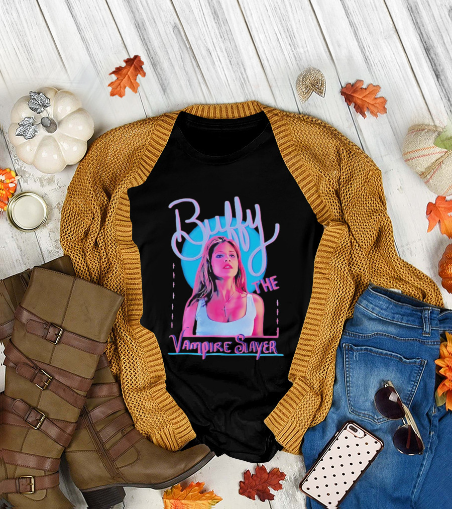 Buffy the Vampire Slayer Sarah Michelle Gellar 90s Nostalgia Fashion Icon Retro 90s T-Shirt