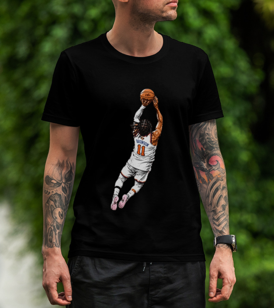 Jalen Brunson Dunking Action New York Knicks Basketball 11 Jersey T-Shirt