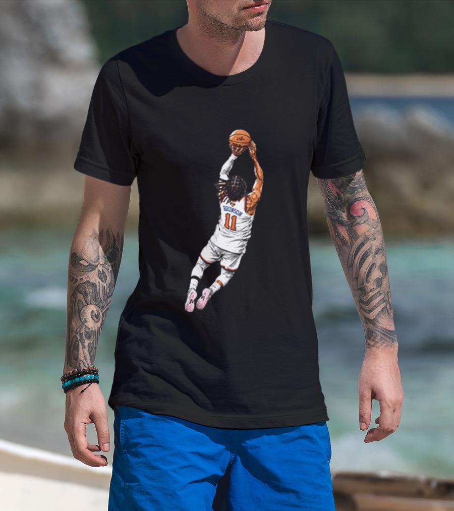 Jalen Brunson Dunking Action New York Knicks Basketball 11 Jersey T-Shirt