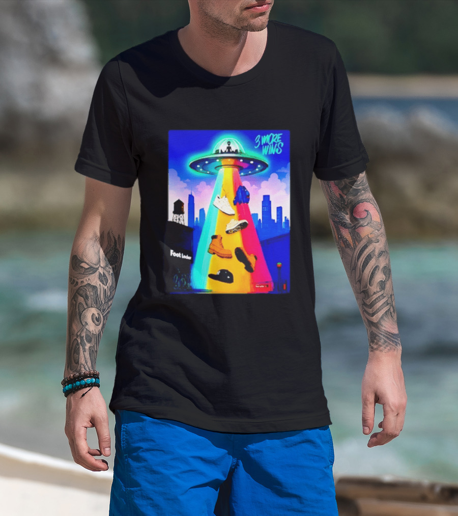 San Antonio Spurs Victor Wembanyama 3 More Wins UFO Abduction Foot Locker T-Shirt