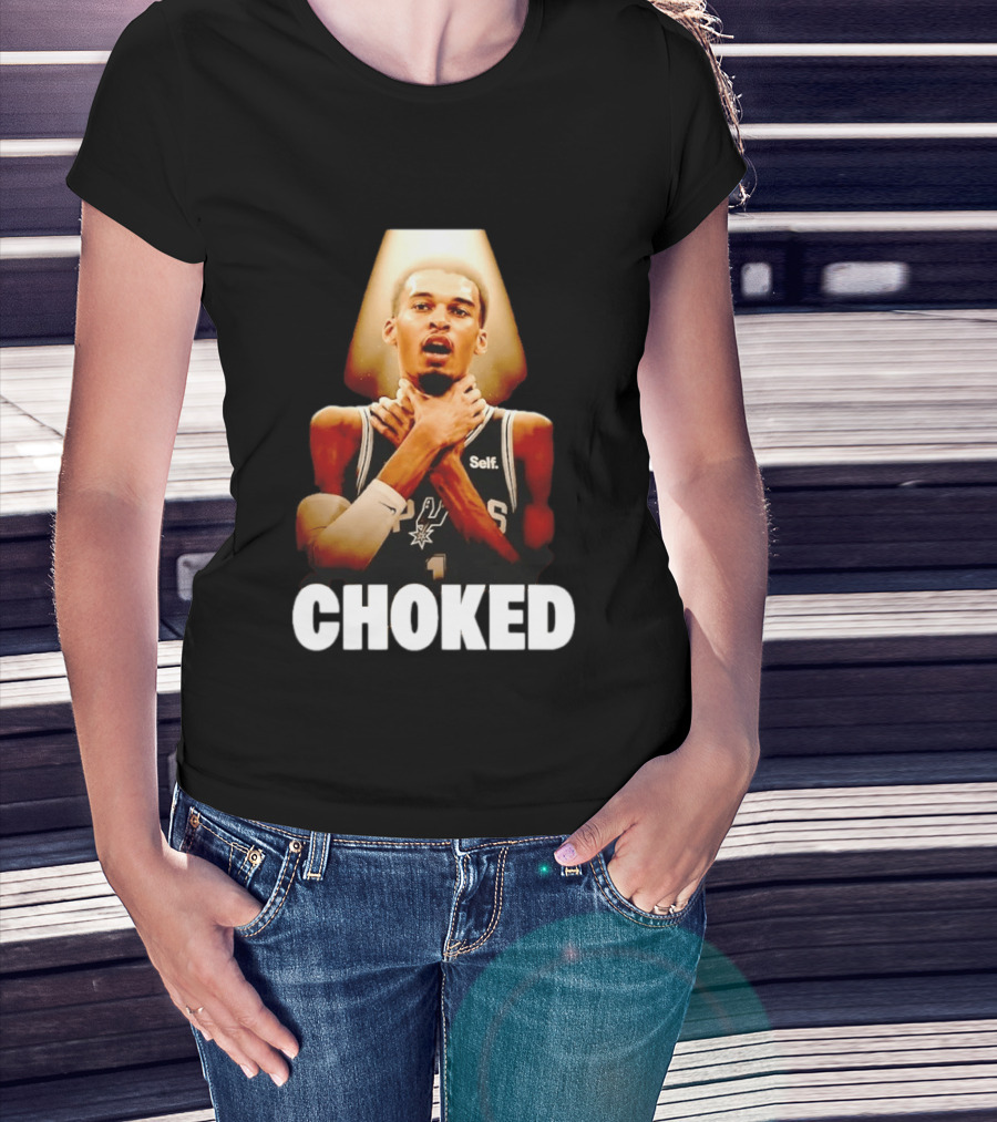 San Antonio Spurs Victor Wembanyama Choked Basketball Meme T-Shirt