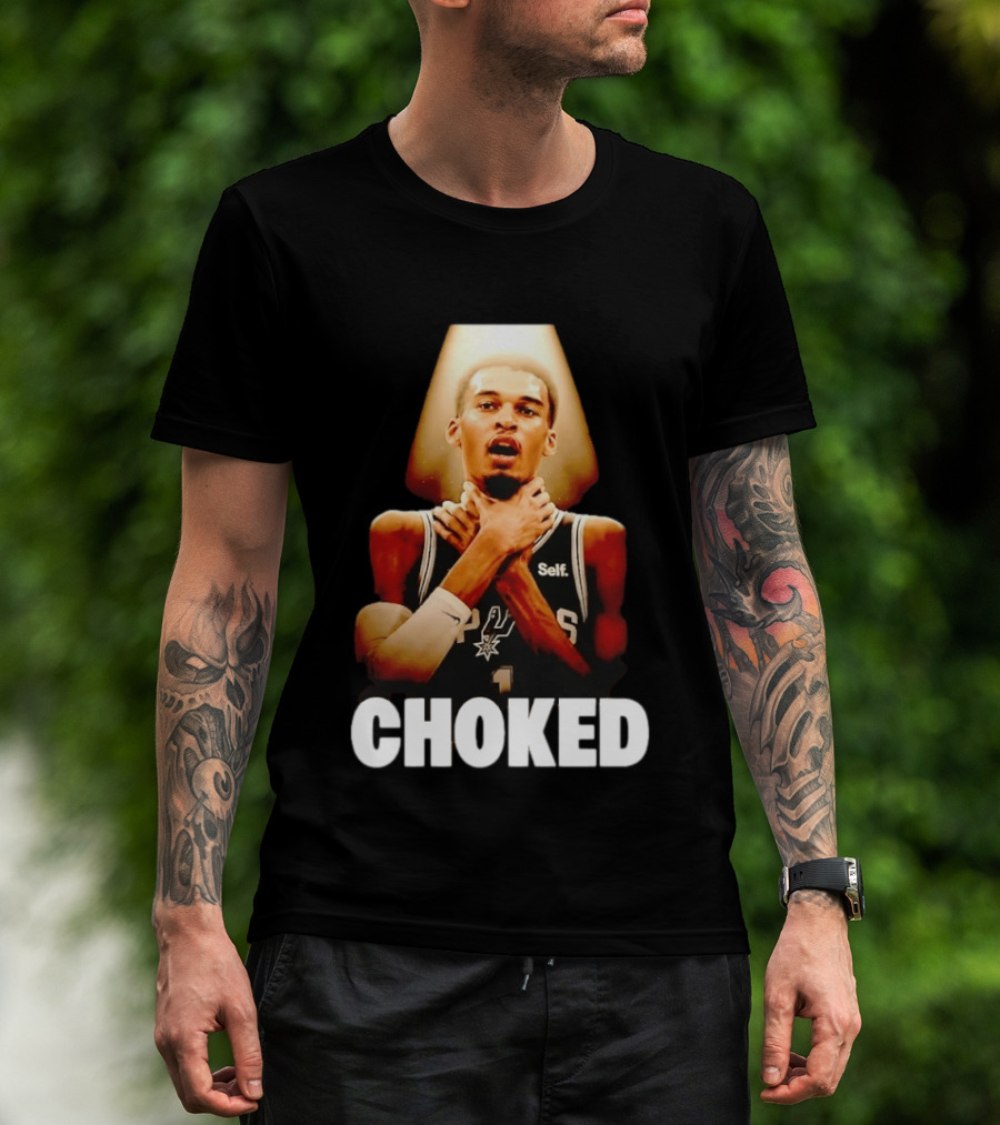 San Antonio Spurs Victor Wembanyama Choked Basketball Meme T-Shirt