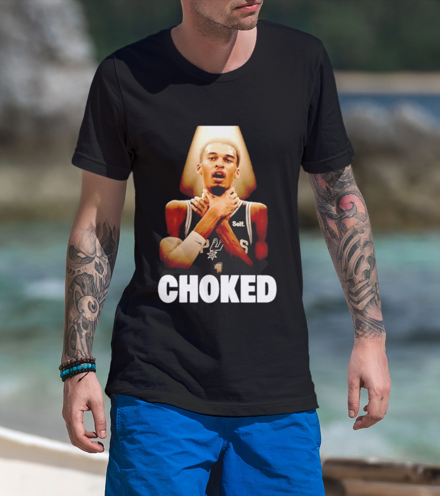 San Antonio Spurs Victor Wembanyama Choked Basketball Meme T-Shirt
