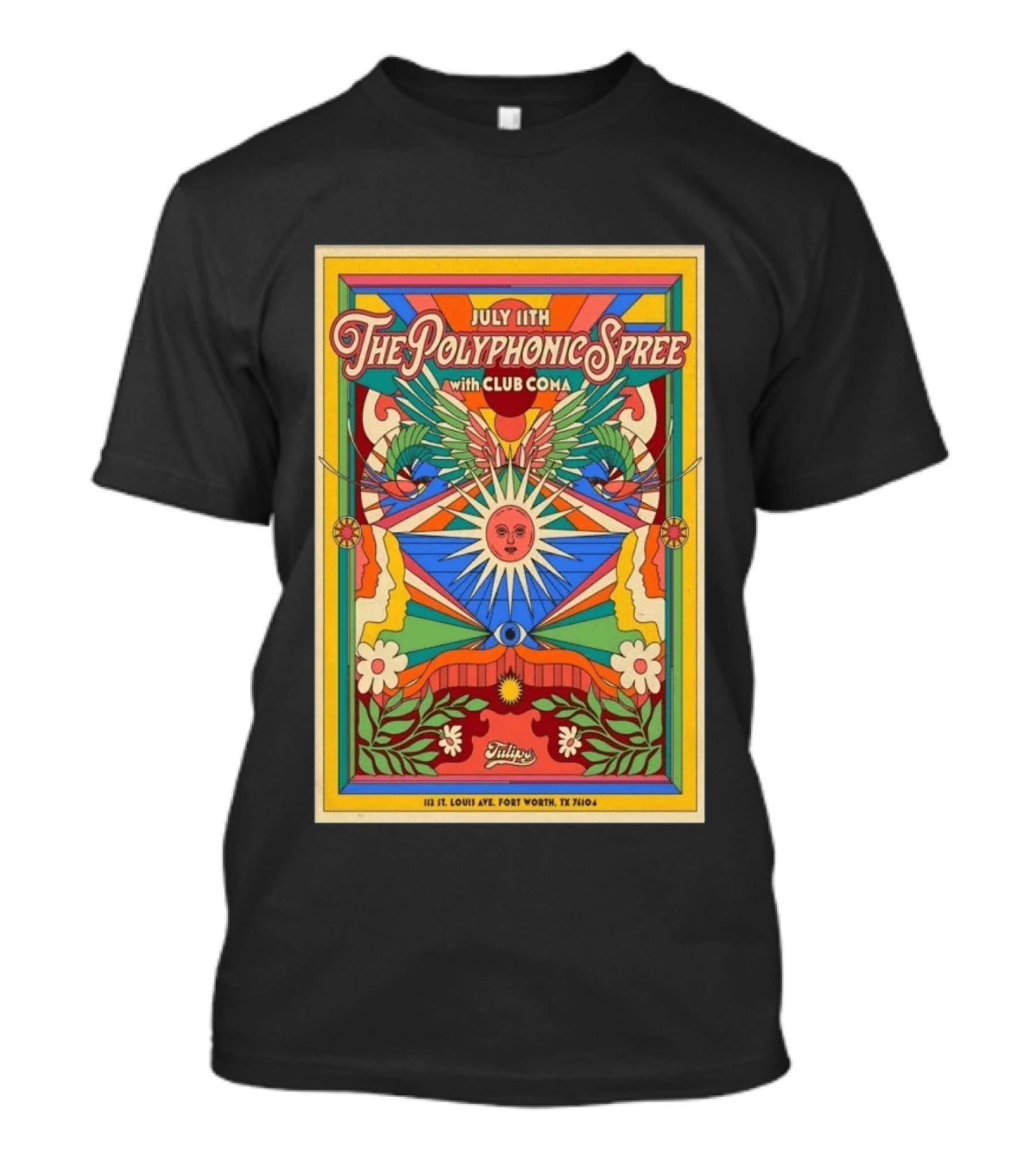 July 11 The Polyphonic Spree With Club Coma Fort Worth TX Tulips T-Shirt