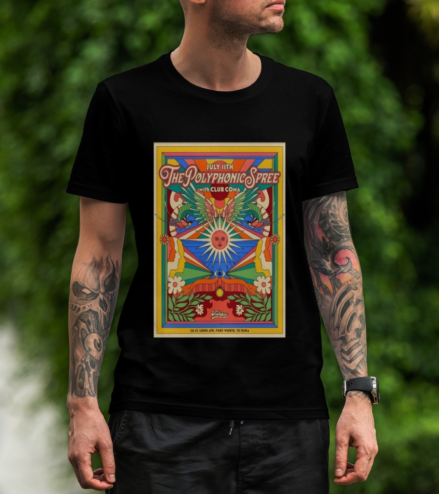 July 11 The Polyphonic Spree With Club Coma Fort Worth TX Tulips T-Shirt