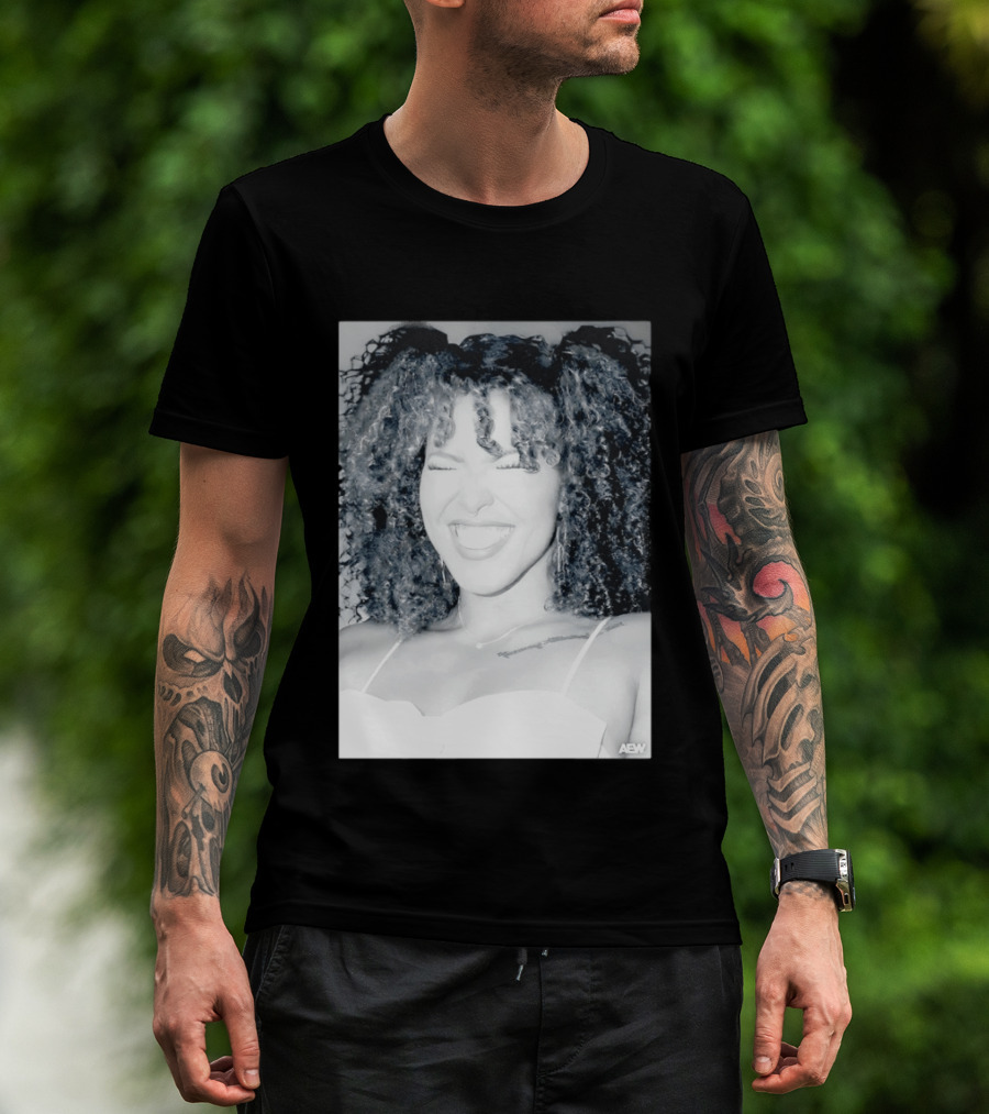 AEW Willow Nightingale Smile Black And White T-Shirt