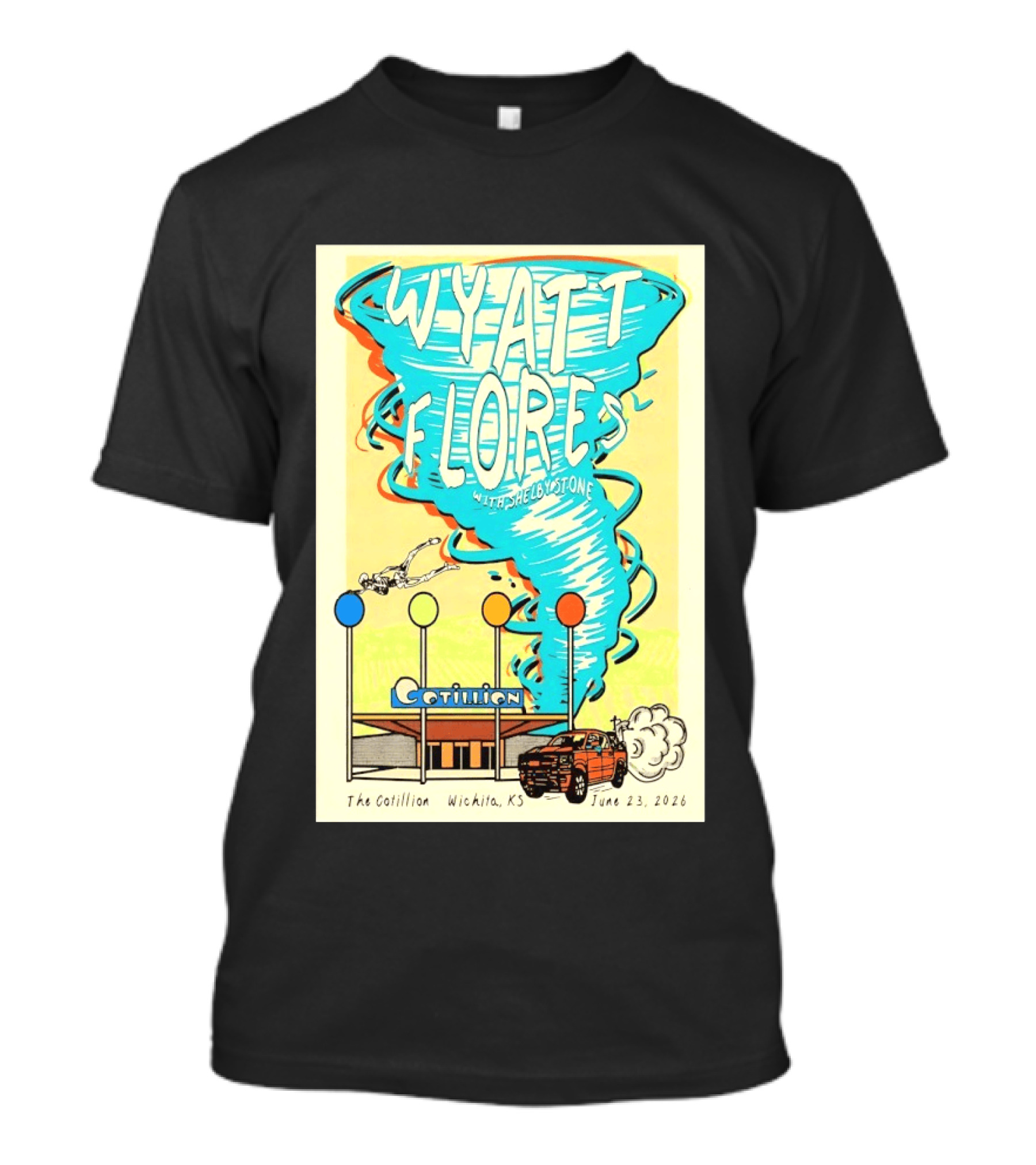 Wyatt Flores With Shelby Stone Tornado Concert June 23 2026 The Cotillion Wichita KS T-Shirt