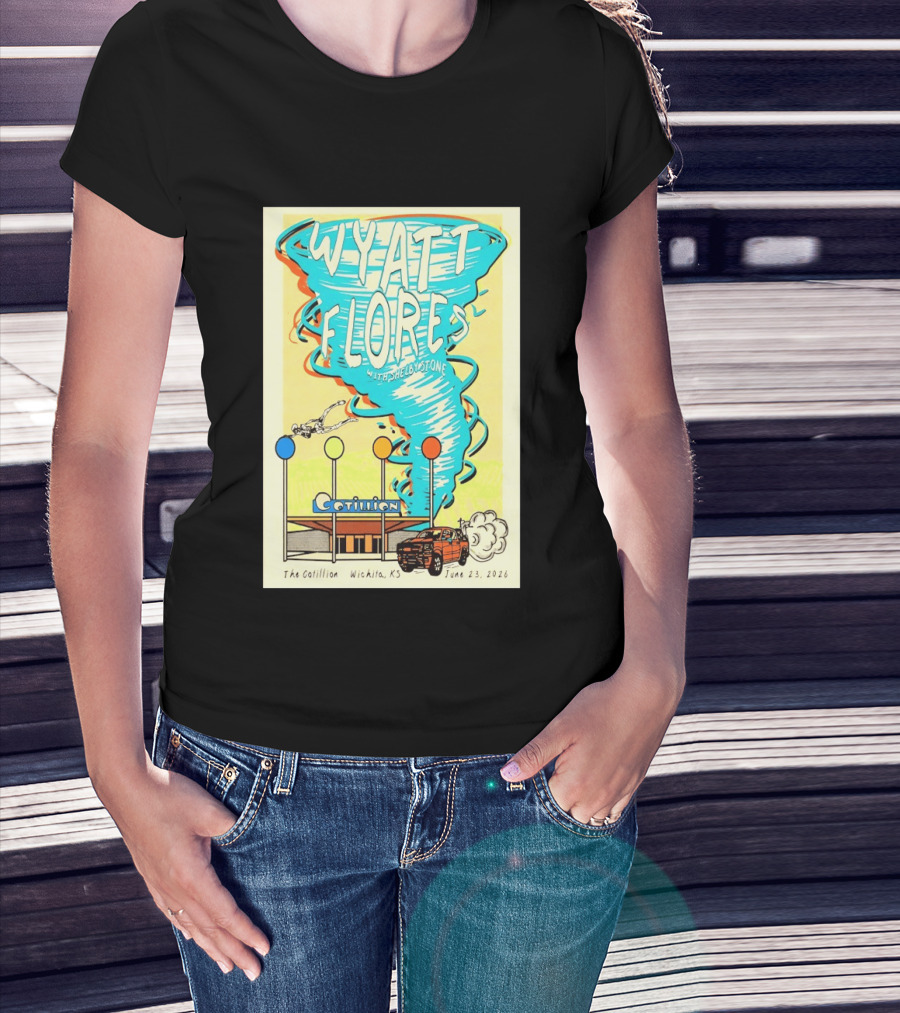 Wyatt Flores With Shelby Stone Tornado Concert June 23 2026 The Cotillion Wichita KS T-Shirt