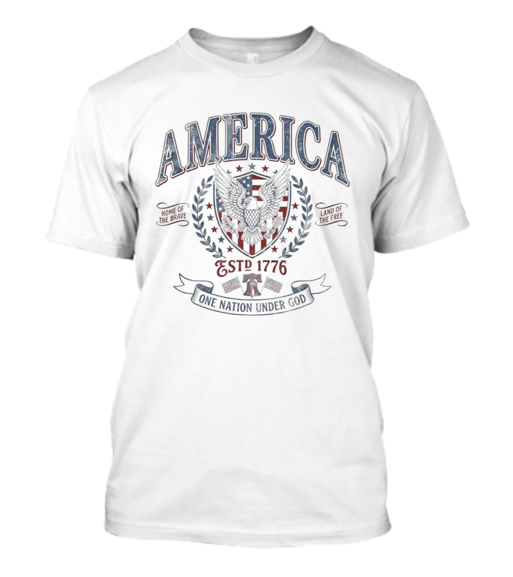America Eagle USA Est 1776 One Nation Under God T-Shirt
