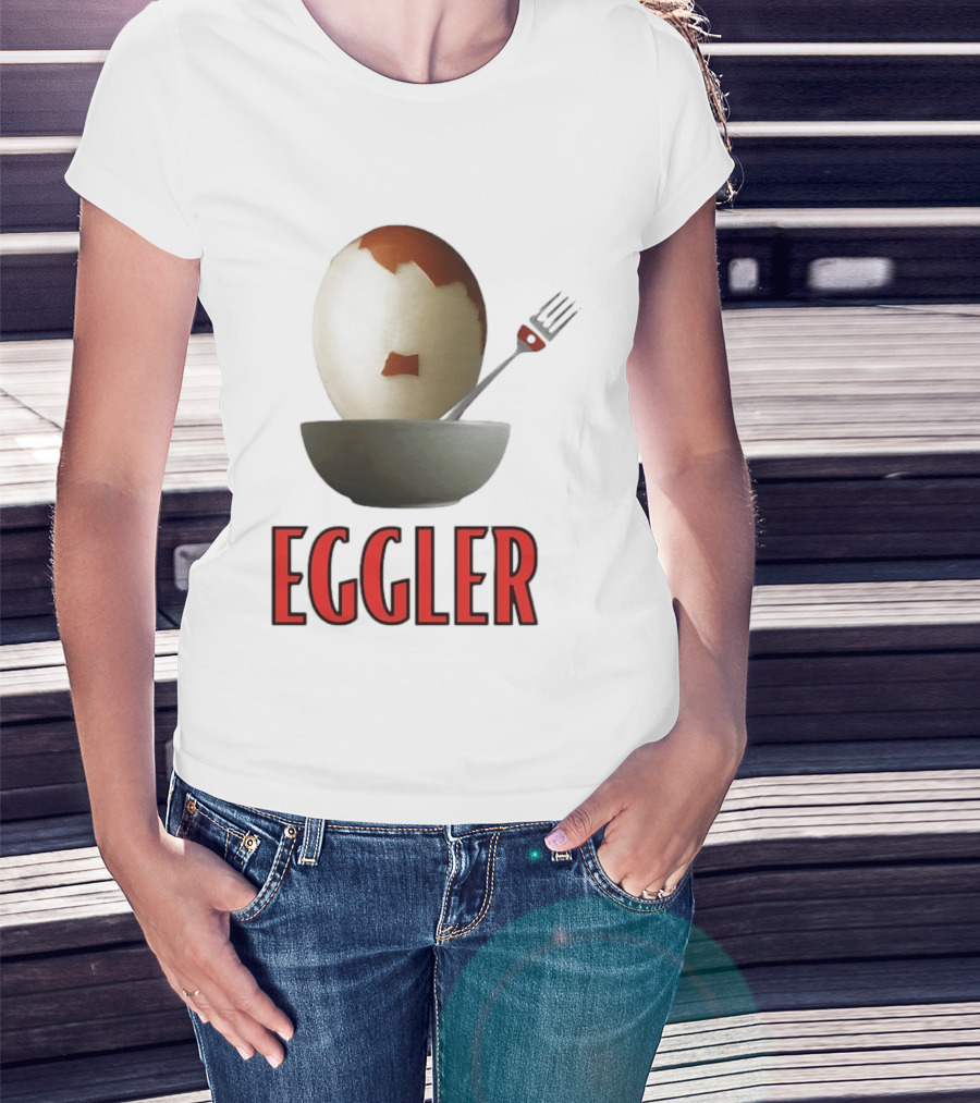Eggler Chicken Egg Bowl Fork Comedy T-Shirt