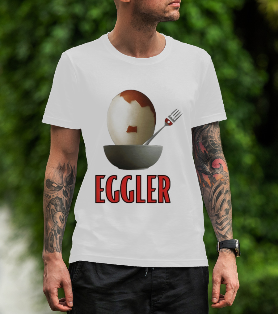 Eggler Chicken Egg Bowl Fork Comedy T-Shirt