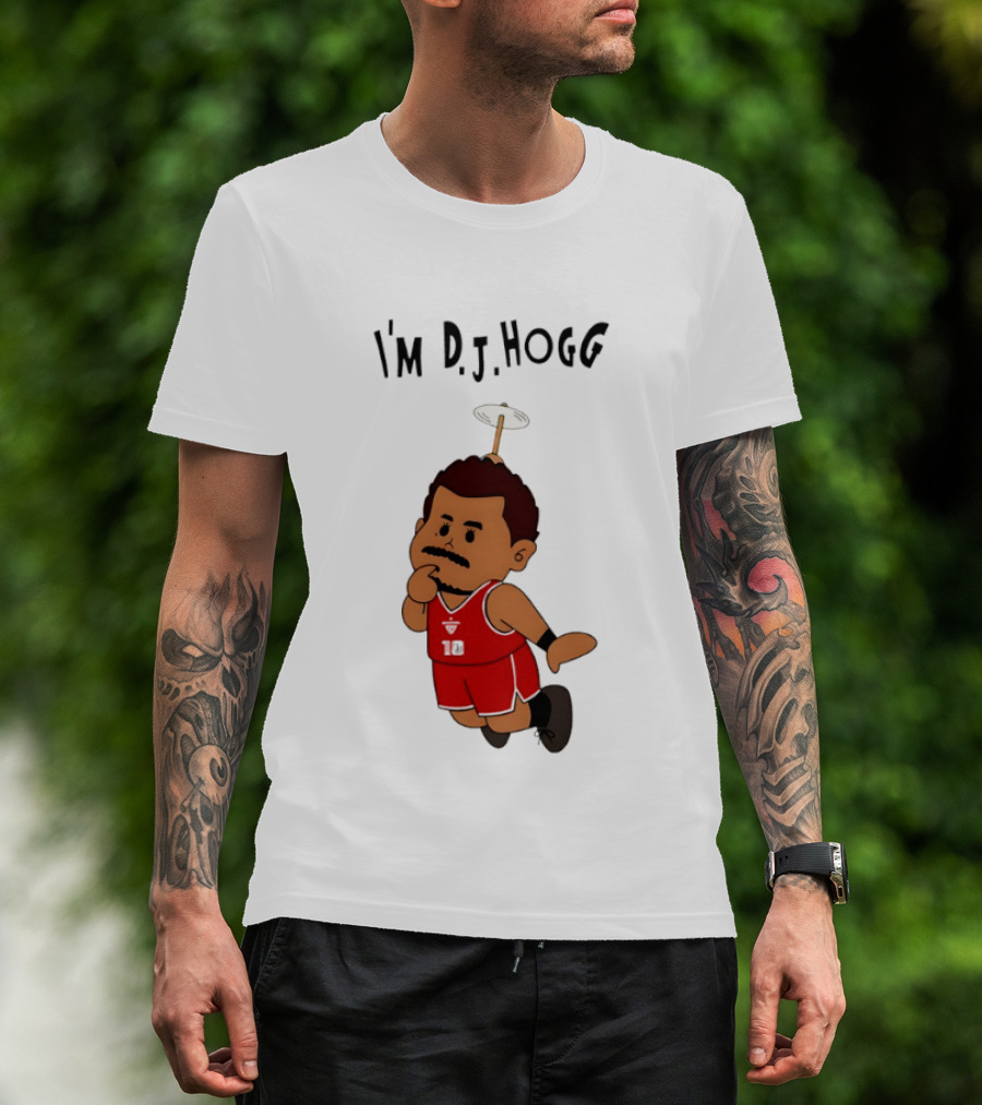I'm DJ Hogg Basketball Player Red Uniform Cartoon T-Shirt