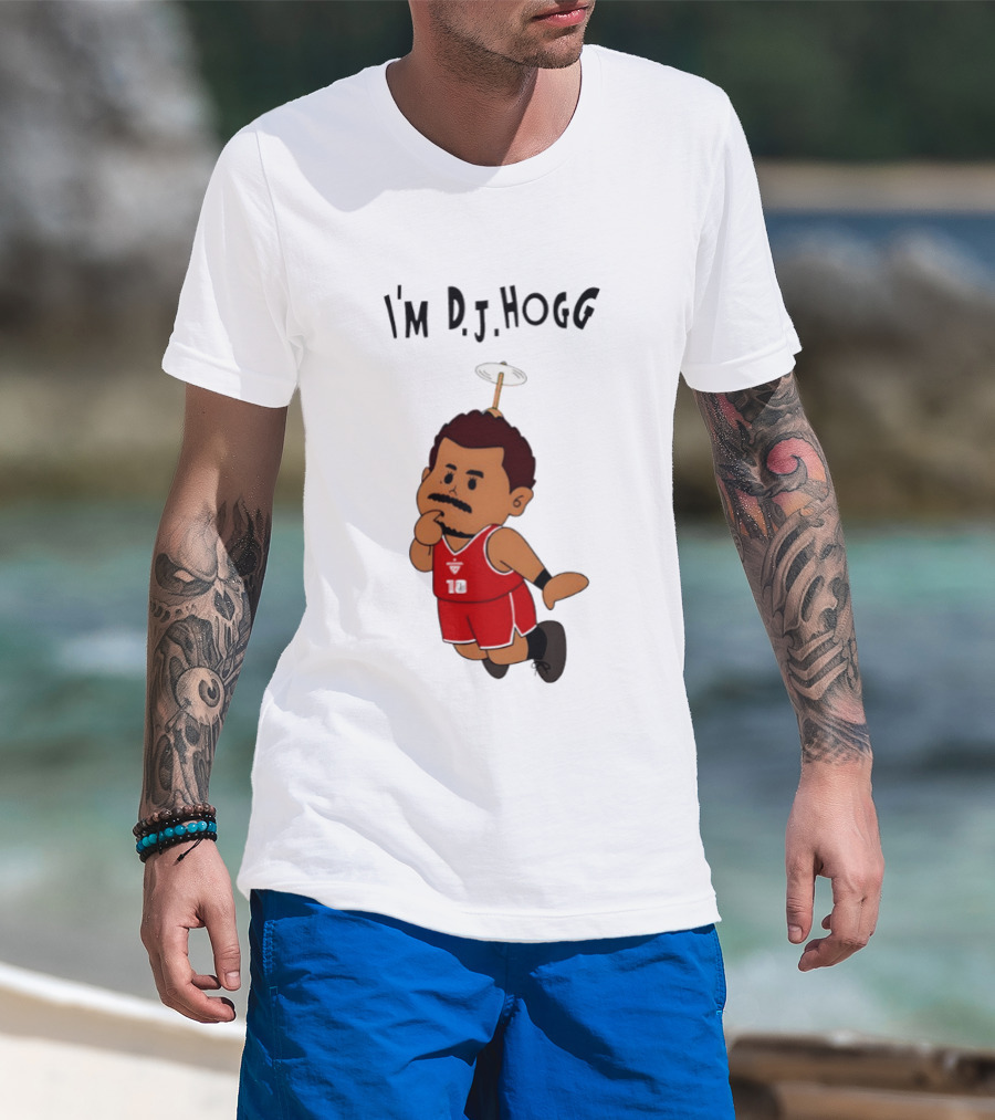 I'm DJ Hogg Basketball Player Red Uniform Cartoon T-Shirt